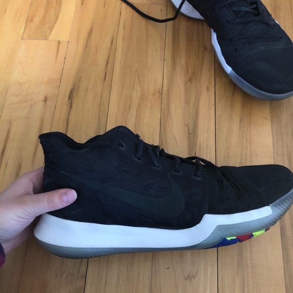 Black kyrie 3’s with cool bottoms. - Picture 5 of 7